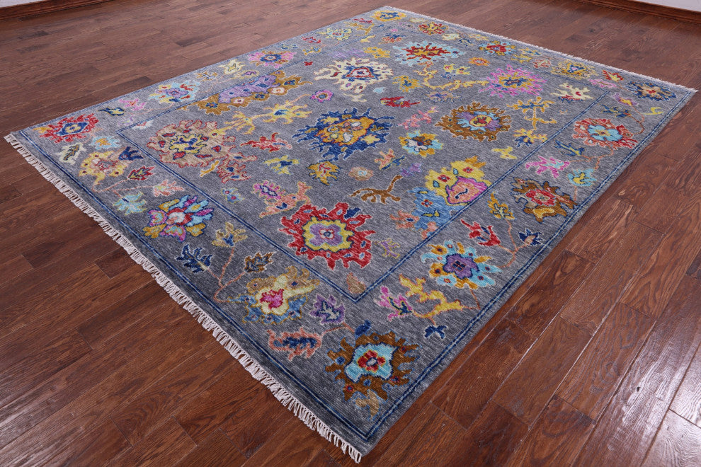 8' 1" X 9' 11" Turkish Oushak Hand-Knotted Wool Rug - Q14835