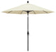 9' Matted Black Collar Tilt Lift Fiberglass Rib Aluminum Umbrella, Sunbrella, Canvas
