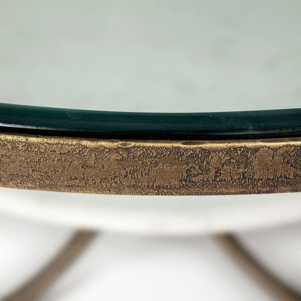 Reinhardt 36" Gold Metal Base Coffee Table