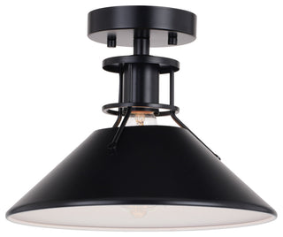 Vaxcel Lighting C0270 Canton 12"W Semi-Flush Ceiling Fixture - Black / Matte