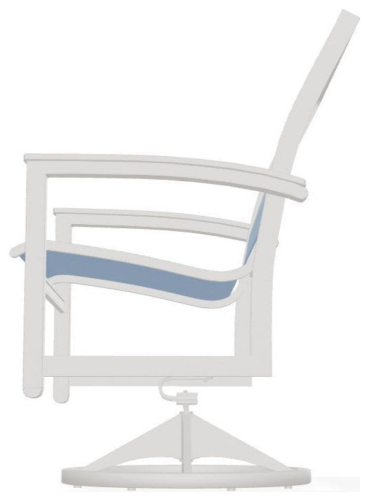 Bazza Sling Outdoor Swivel Rocker, Sky/Snow