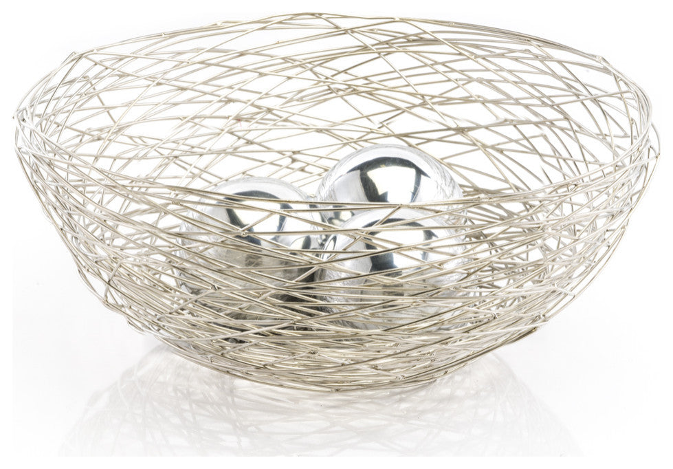 Abstract Silver Wire Centerpiece Bowl