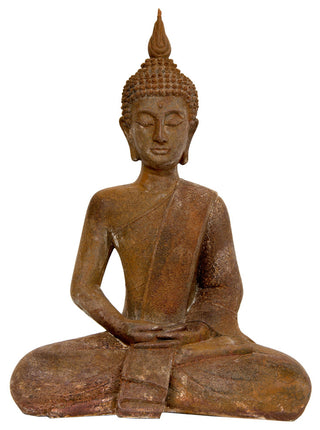 17" Thai Sitting Zenjo-in Rust Patina Buddha Statue