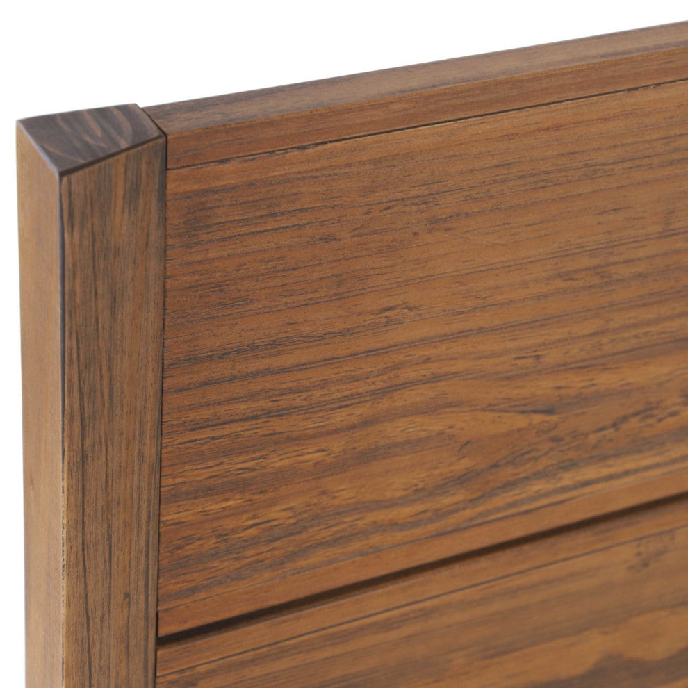 Grain Wood Furniture Mid Century Solid Wood Platform Bed, Brushed Walnut, Full