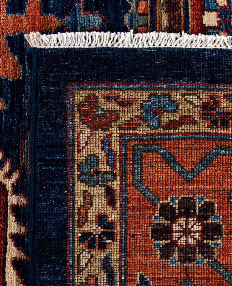 Serapi One-of-a-Kind Hand-Knotted Area Rug Blue, 8'11" x 11'9"