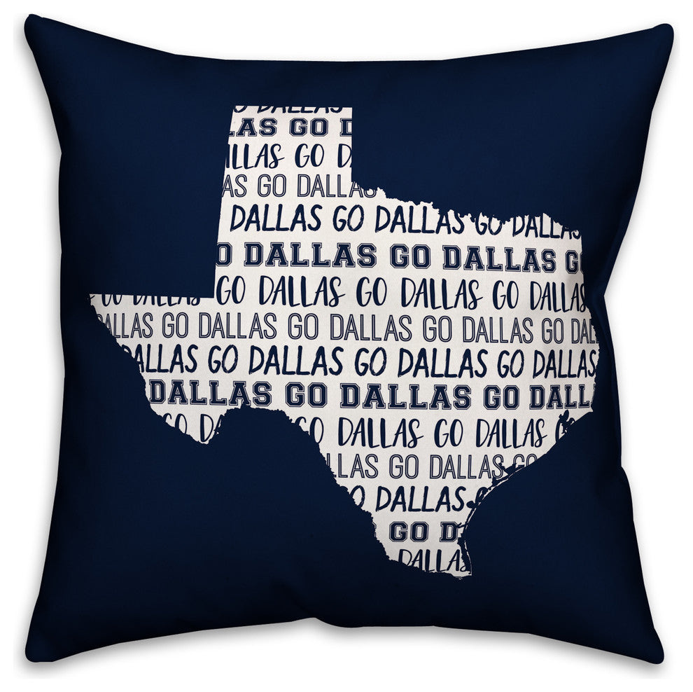 Blue Texas Go Team 16x16 Spun Poly Pillow