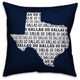 Blue Texas Go Team 16x16 Spun Poly Pillow