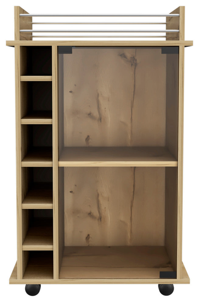 Vegas, Bar Cart, Light Oak