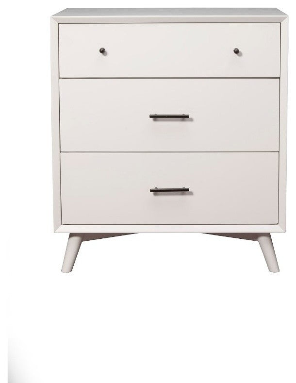 Benzara BM172832 Mahogany Wood Mid Cent. Small Chest, White