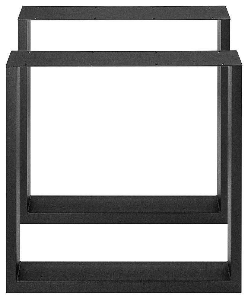 Vevor Set of 2 Steel Table Legs Black Square Table Legs, 28" H X 27" W