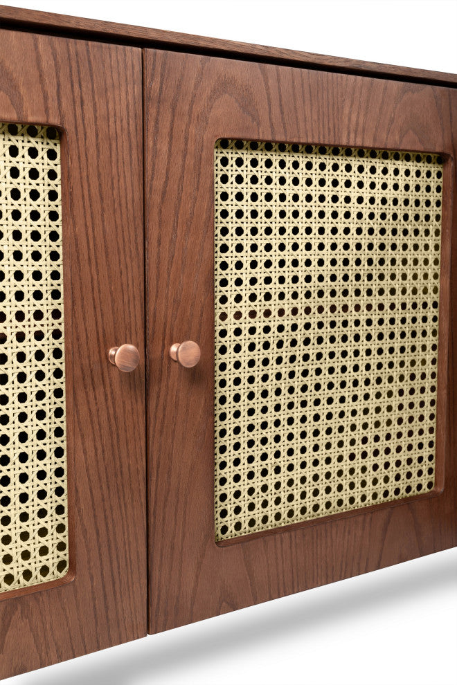 Modern Brazilian, Missione, Cane Buffet, Nogal/Natural