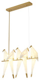Gold Carbon Steel Frame With White Plastic Birds LED Light Fixture