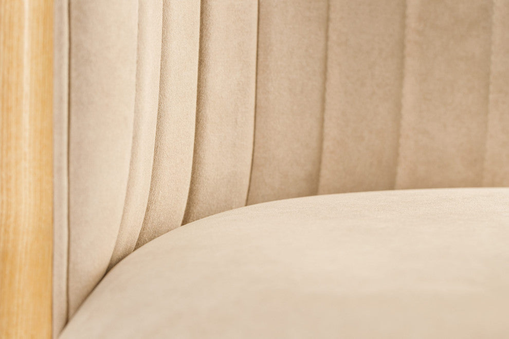 Alton Dining Chair, Ash Wood, Beige Material