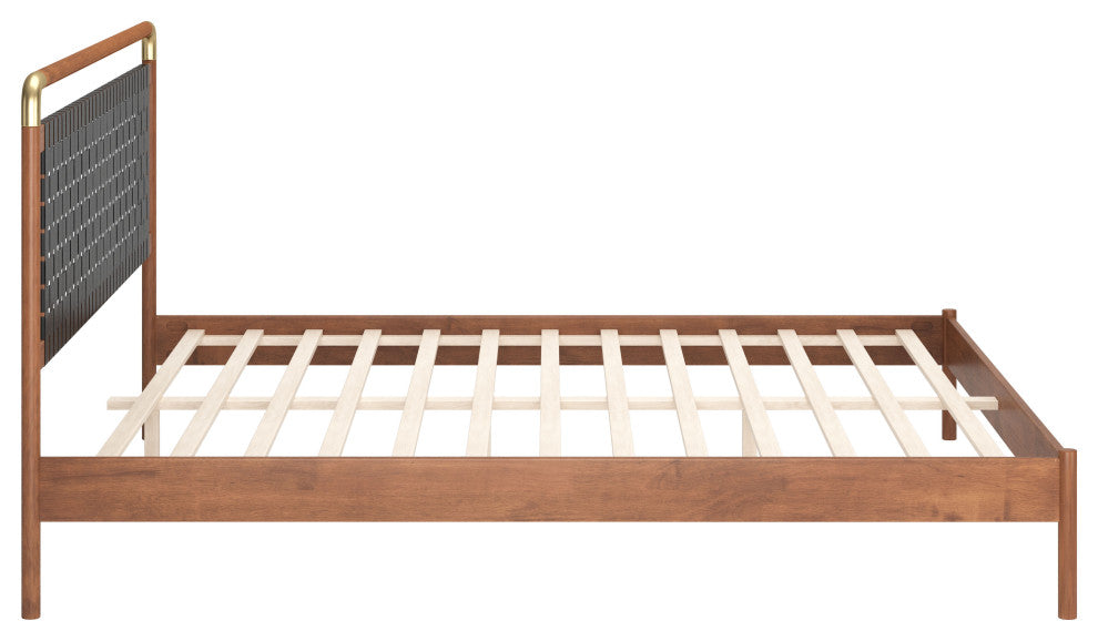 Netz King Bed Black & Walnut