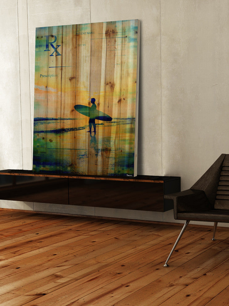 "RX Surf" Wall Art on Wood, 24"x36"