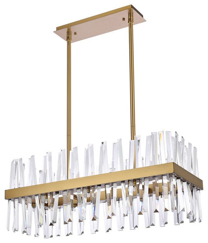 Modern Satin Gold 16-Light Chandelier