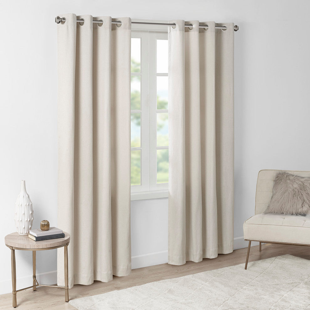 Madison Park Englewood Heather Window Curtain, Beige
