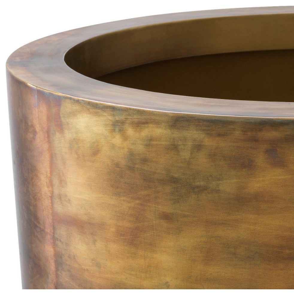 Vintage Brass Round Planter | Eichholtz Jasper, Large