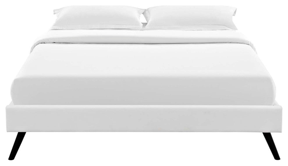 Modway Loryn King Bed Frame With Round Splayed Legs, White