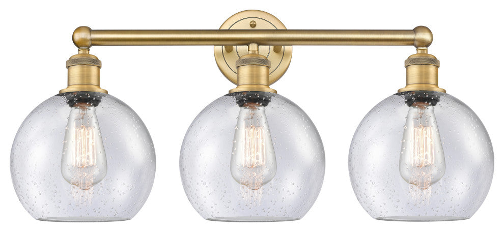 Athens 3-Light 26" Bath Vanity Light, Brushed Brass, Seedy