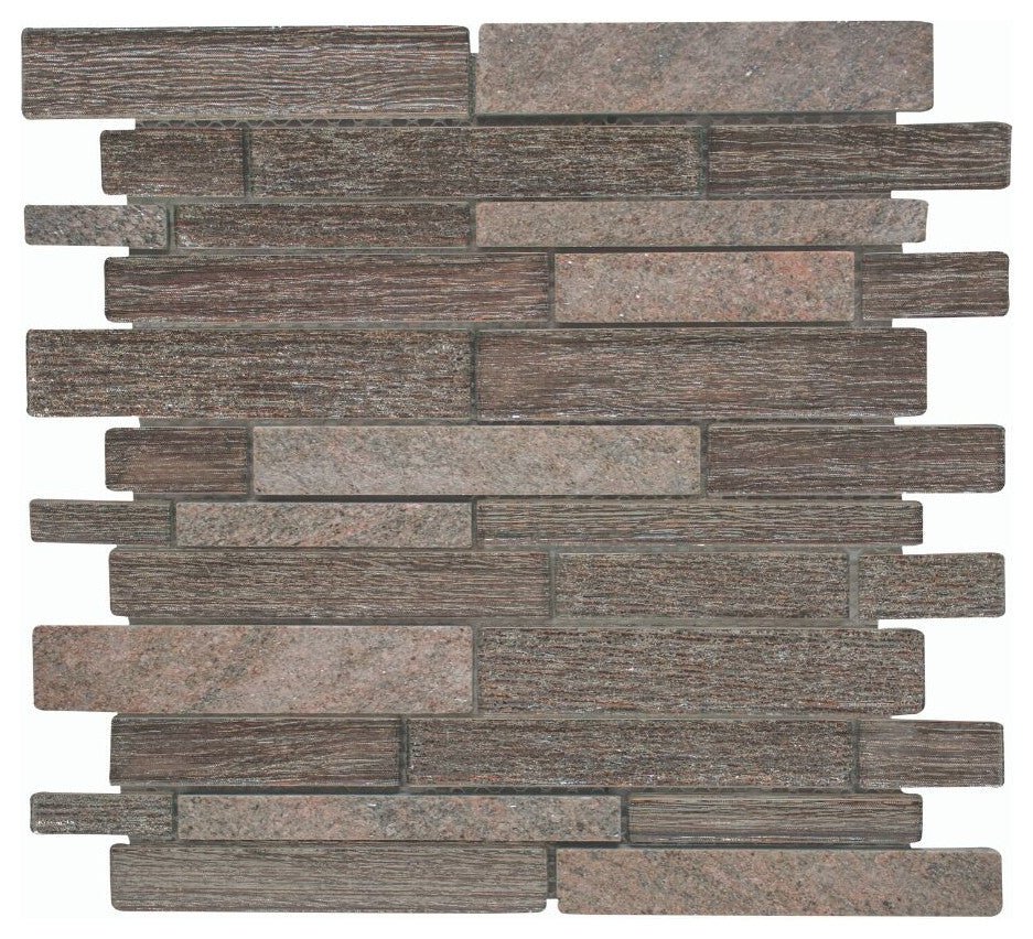The Tile Life Cosmos Brick 12" x 12" Glass Linear Mosaic Tile Case