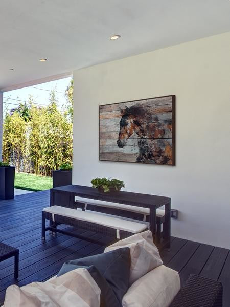 "Fire Horse" Floater Framed Painting Print on Canvas, 18"x12"