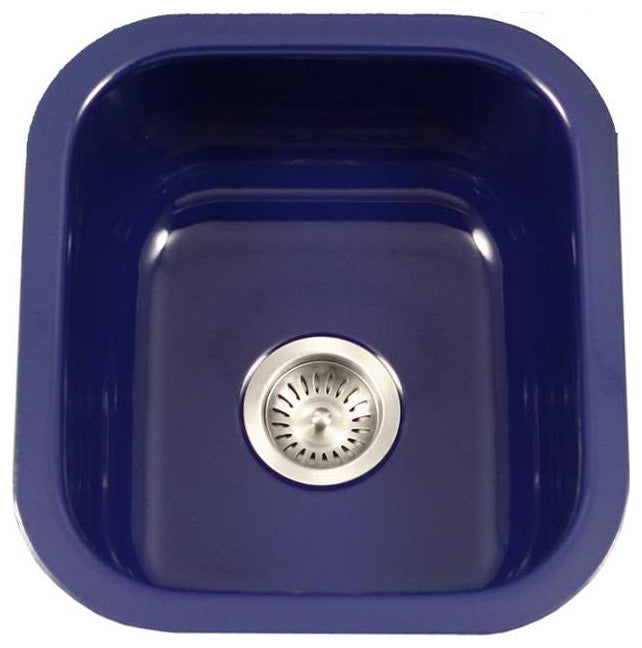 Houzer PCB-1750 Porcela 15-5/8" Undermount Single Basin Porcelain - Navy Blue
