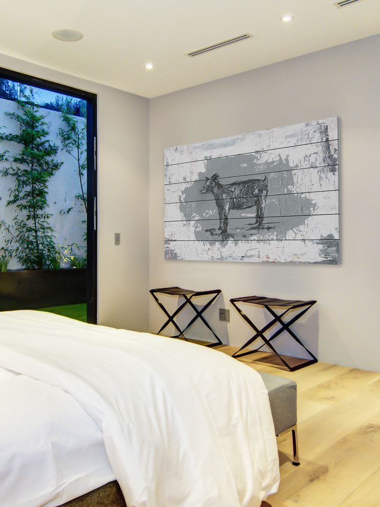 "Tranquil Nanny" Painting Print on White Wood, 36"x24"