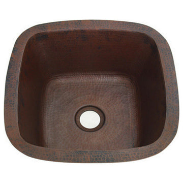 15" Medium Size Square Copper Bar Or Prep Sink