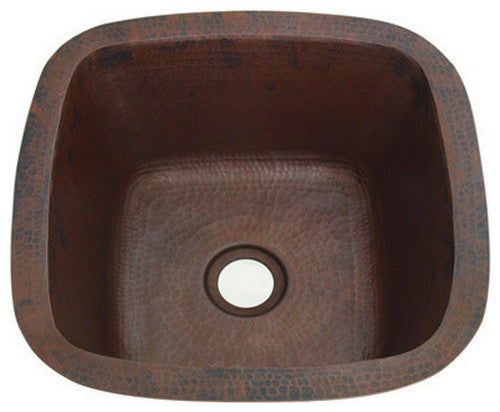 15" Medium Size Square Copper Bar Or Prep Sink
