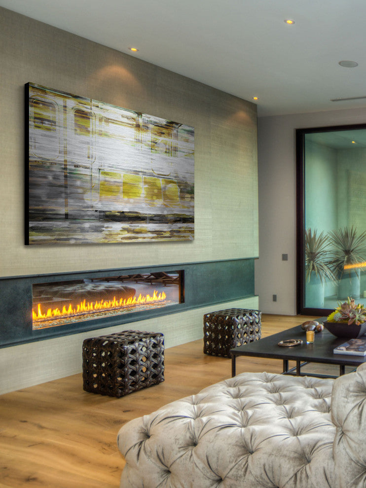 "Subway Seats" Print on Brushed Aluminum, 36"x24"