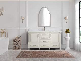Aberdeen 60" Single Bathroom Vanity, Alabaster 2" Calacatta Nuvo
