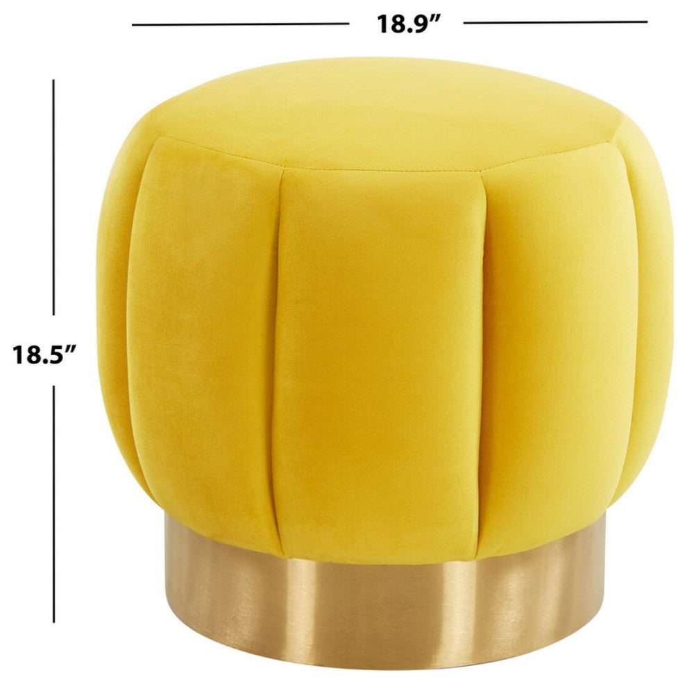 Safavieh Couture Maxine Channel Tufted Otttoman, Marigold