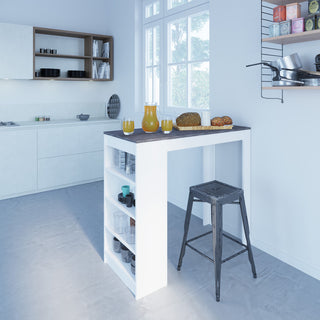 Aravis Dining Bar Table, White, Concrete