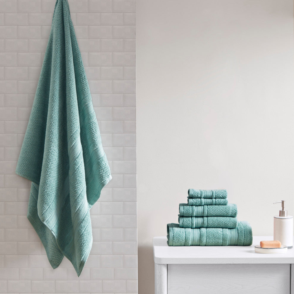 Madison Park Essentials Adrien Cotton Quick Dry Bath Towel 6 Piece Set