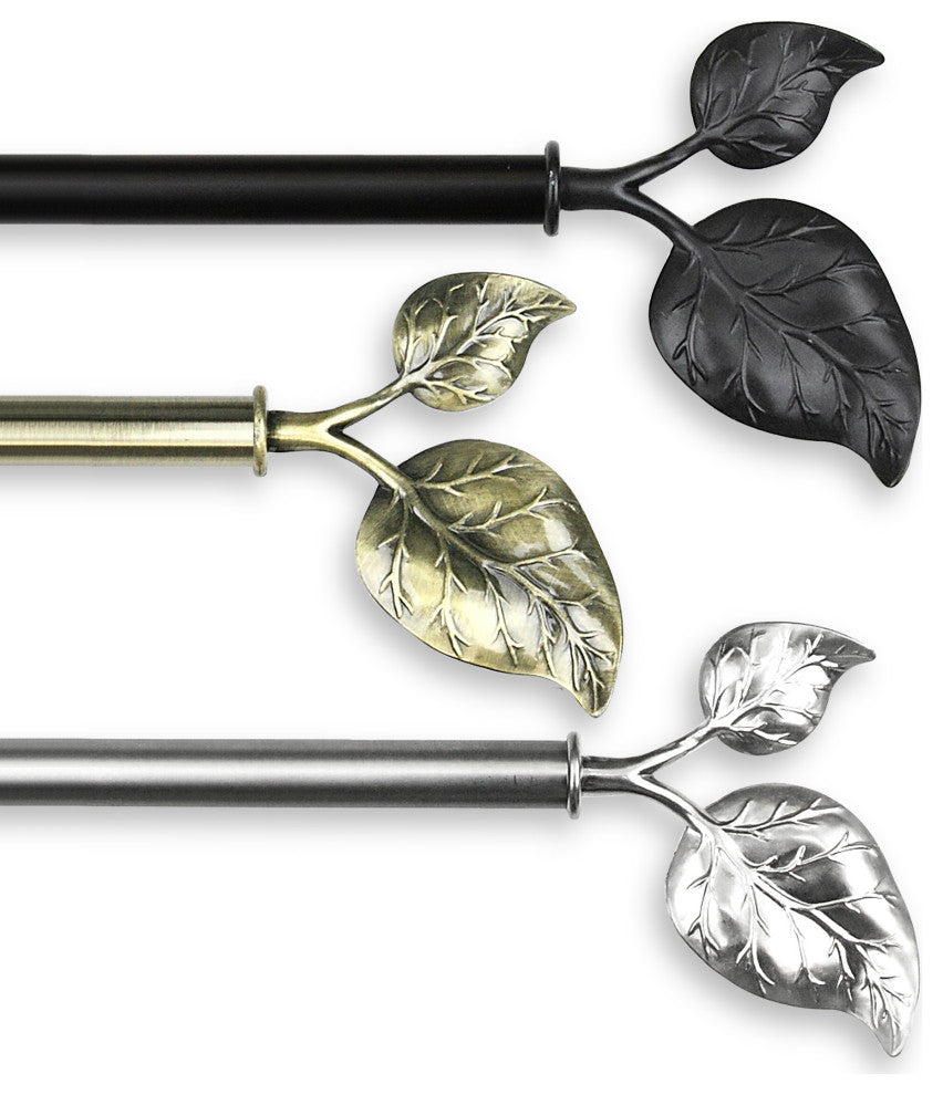 Penelope 13/16" Diameter Curtain Rod, Antique Brass, 18-28"