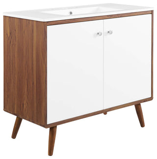 Transmit 36" Bathroom Vanity Walnut White