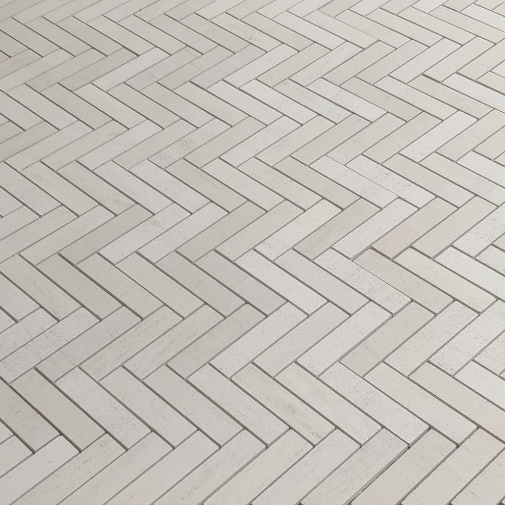 Golden Beach Moleanos Beige Limestone 1x4 Herringbone Tile Honed, 1 sheet