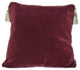 Large Mediterranean Tapestry Pillow With Tassels and Feather Insert, Burgundy, 26x26