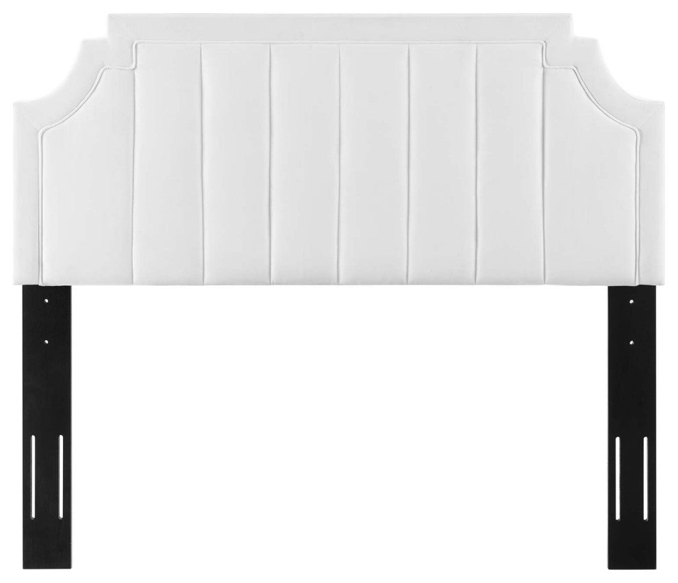 Tufted Headboard, King Size, Velvet, White, Modern Contemporary, Bedroom Master