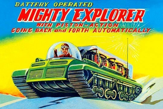 Mighty Explorer with Piston Action - Gallery Wrapped Canvas Art 28" x 42"