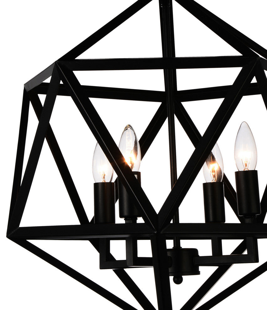 Amazon 4 Light Up Pendant With Black Finish