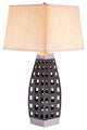 Zara Table Lamp with Chrome Accents,Black, Chrome