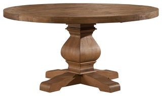 Kensington Round Solid Pine Dining Table, Reclaimed Natural