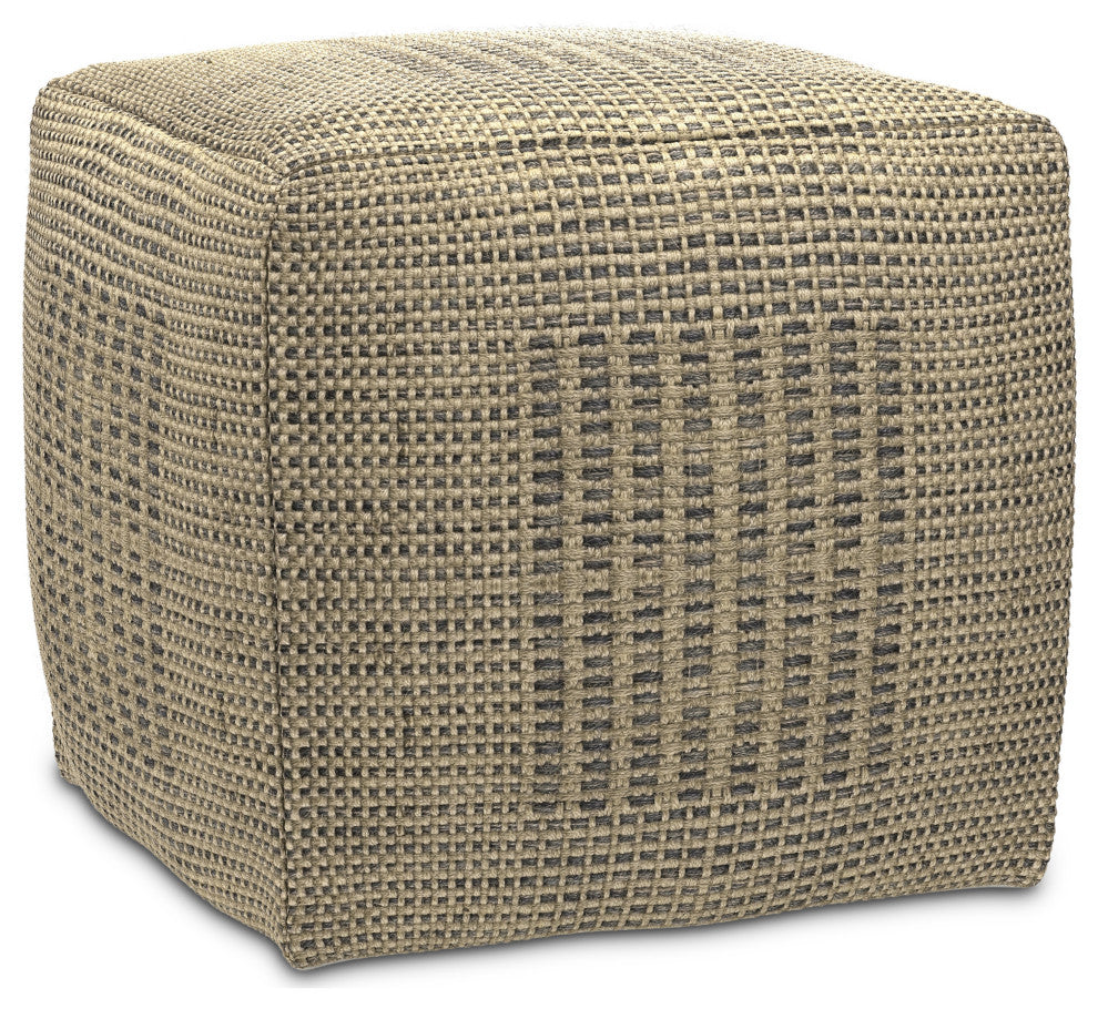 Delilah Square Woven Pouf, Natural