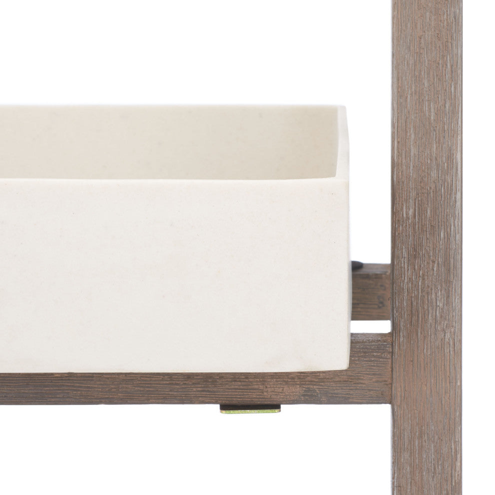 Safavieh Danser Patio Shelf, Dark Walnut/Beige