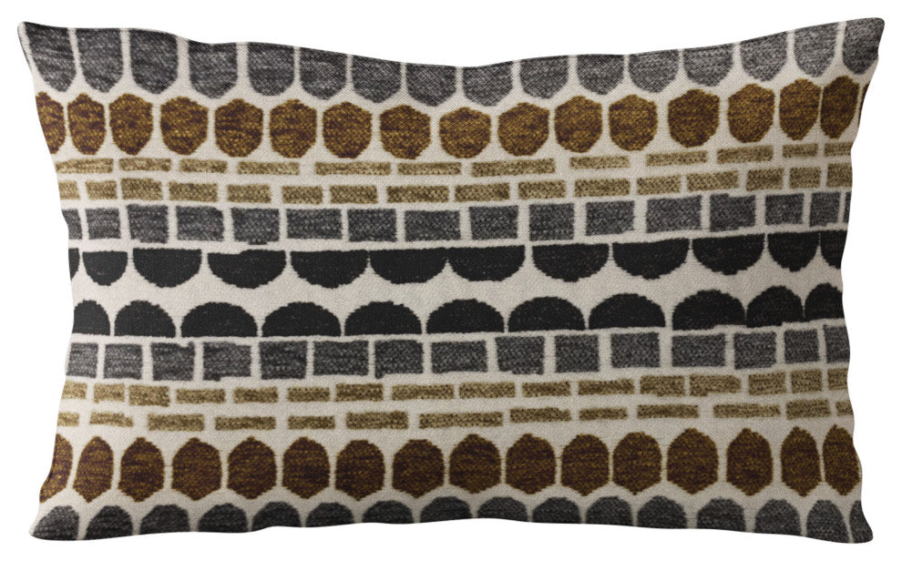 Plutus Green, Gray Harmony Border Luxury Throw Pillow, 20"x30"