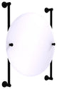 Carolina Round Frameless Rail Mounted Mirror, Matte Black