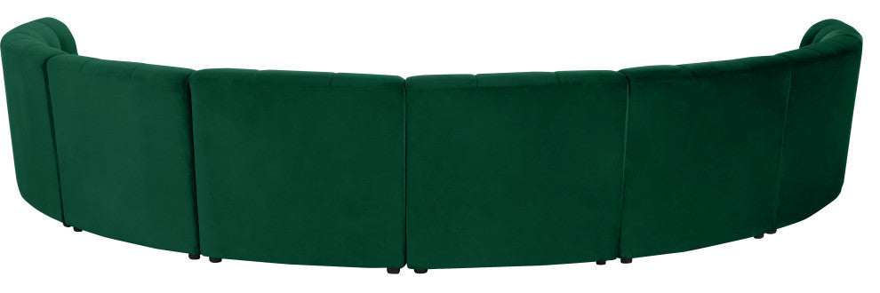 Limitless Velvet Upholstered 8-Piece Modular Sectional, Green