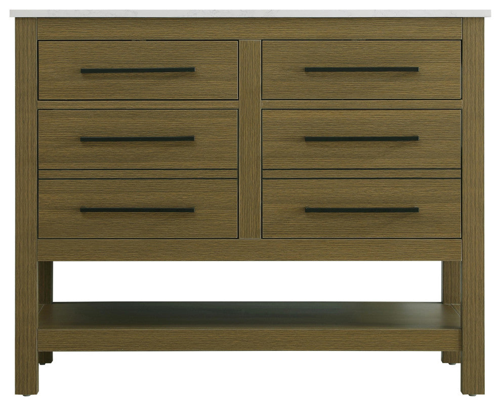 Home Living 42" Single Bathroom Vanity, Chestnut Brown